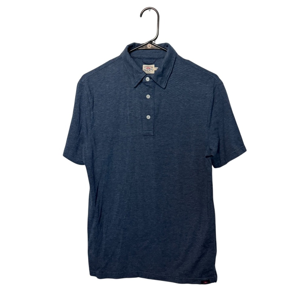 Faherty Movement Polo Shirt Mens Small Blue Stretch Pima Cotton Golf Lightweight